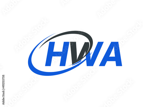 HWA letter creative modern elegant swoosh logo design