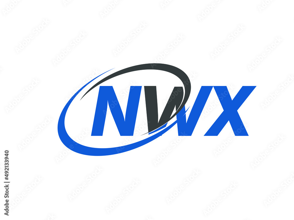NWX letter creative modern elegant swoosh logo design NWX letter creative modern elegant swoosh logo design