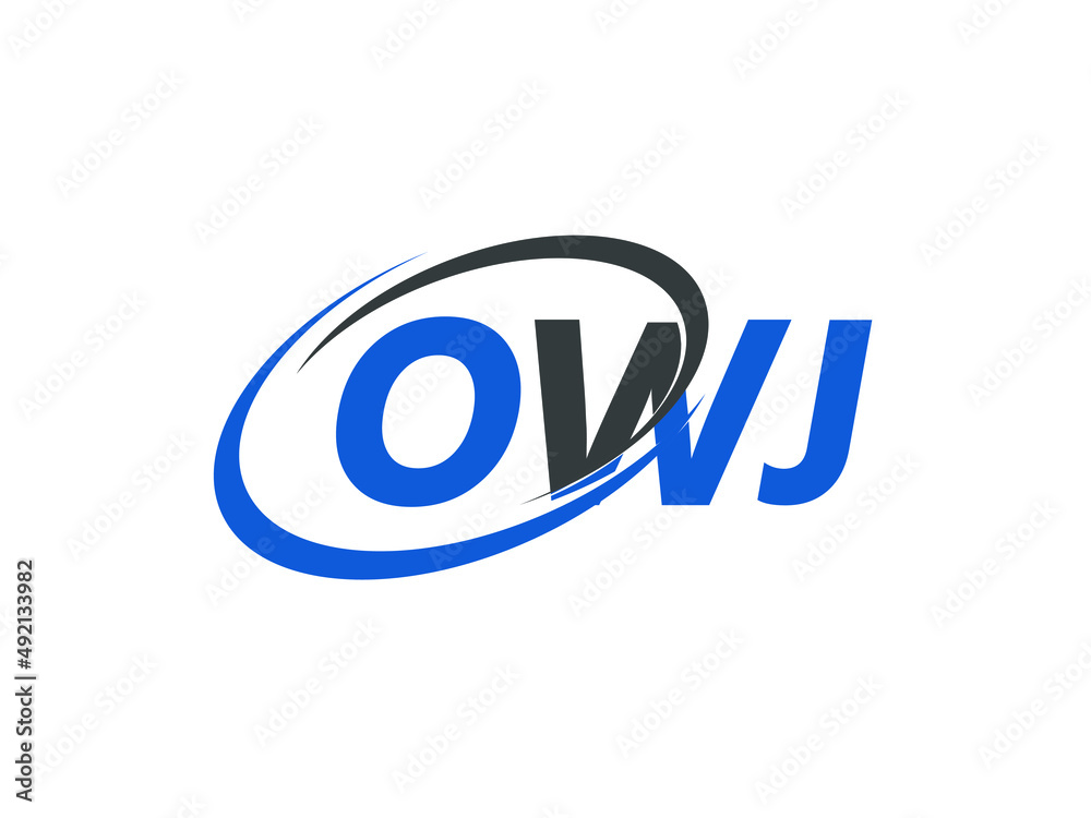OWJ letter creative modern elegant swoosh logo design OWJ letter creative modern elegant swoosh logo design