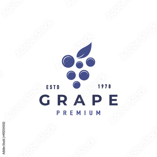 Grape Fruit Line art Minimalist, Color Purple Logo Vector Design Inspiration
