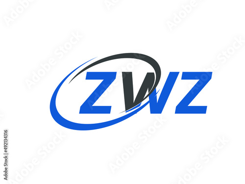 ZWZ letter creative modern elegant swoosh logo design