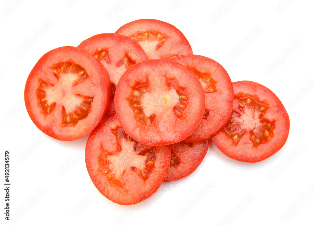 Fresh tomatoes isolated on white 