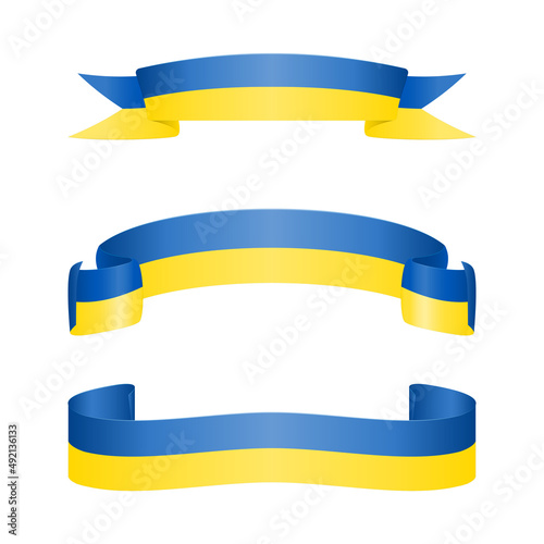 Ribbon with blue and yellow color