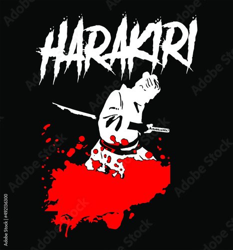 Принти на полотні samurai vector harakiri