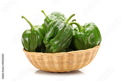 basket of green peppers