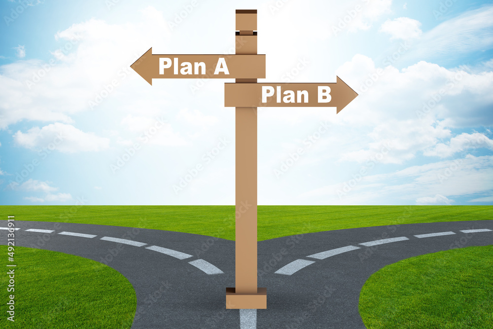 Concept of choosing between Plan A or Plan B