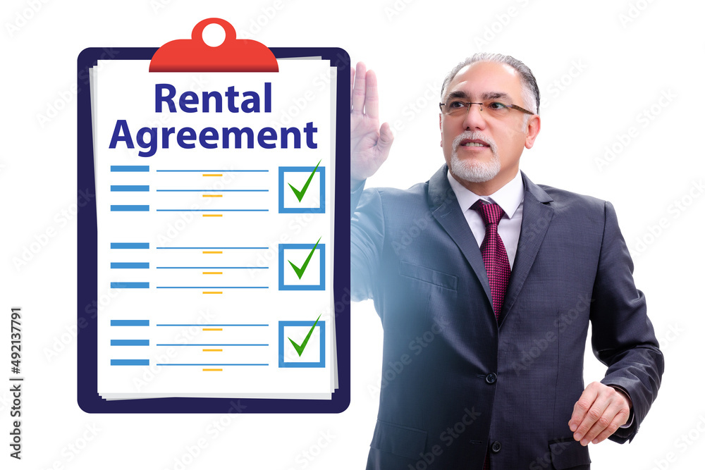 Rental agreement concept with businessman Rental agreement concept with businessman