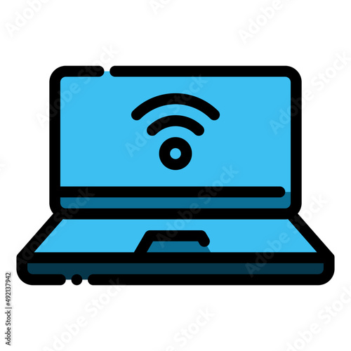 laptop network home smart internet of things iot smarthome icon