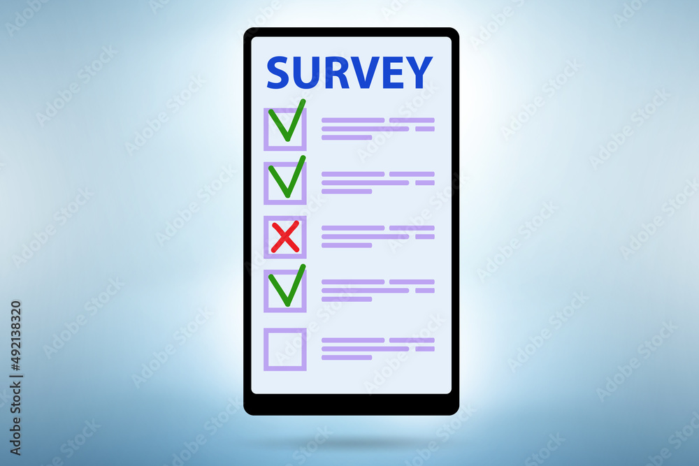 Survey questionnaire with tick boxes Survey questionnaire with tick boxes
