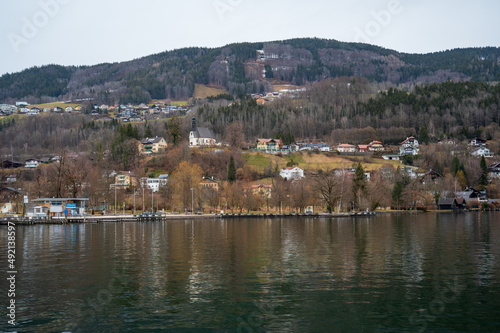 Houses on the hill above the lake