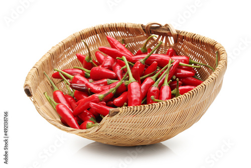 red hot chili peppers in a basket