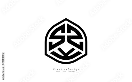 SSK letter logo design template vector photo