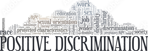 Positive Discrimination conceptual vector illustration word cloud isolated on white background.
