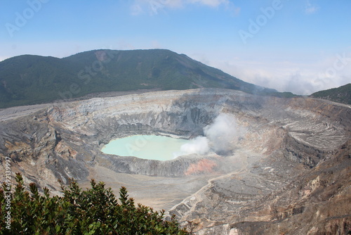 Crater of Poas Volcano located in Alajuela province, Costa Rica