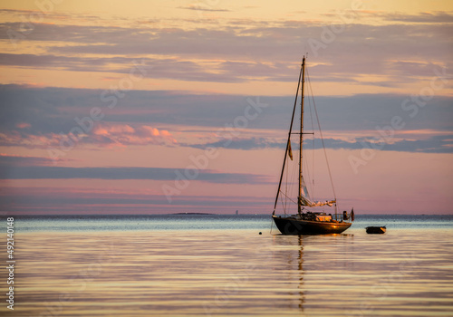 Sailing into a pastel sunset on lake Pontchartrain photo