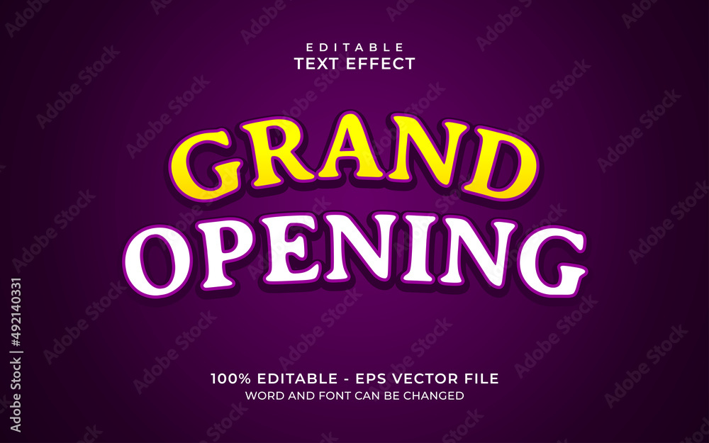 Grand opening editable text effect