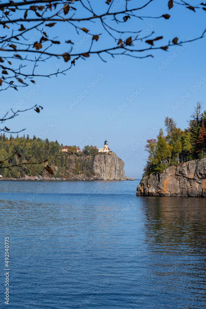 Split Rock Lighthouse in Minnesota, as seen from Little Two Harbors bay on Lake Superior in autumn Split Rock Lighthouse in Minnesota, as seen from Little Two Harbors bay on Lake Superior in autumn