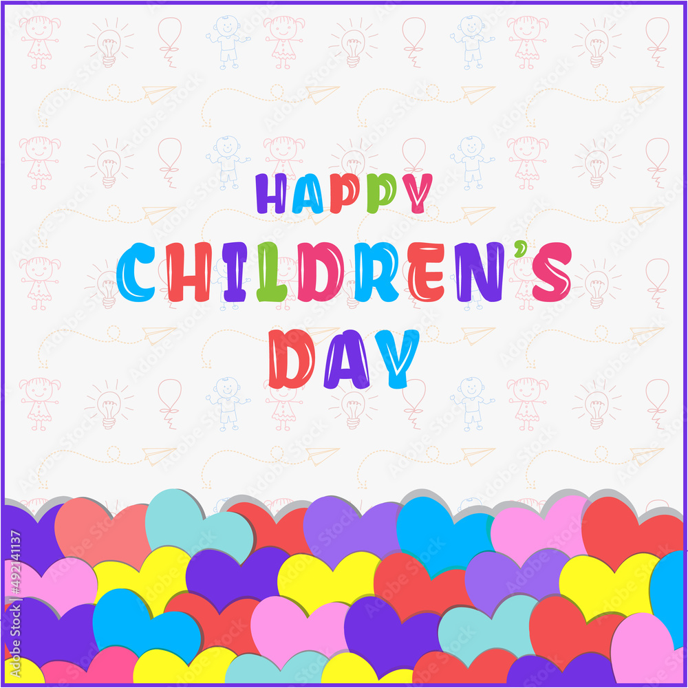 Happy childrens day Background. Happy children's day background with lettering.
