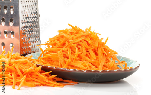 grated carrots on a plate