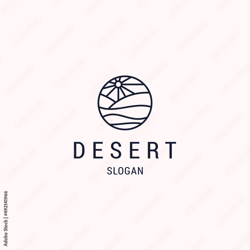 Desert logo icon flat design template