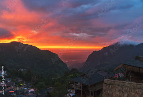 The great view with beautiful sky in PHA HEE area on Thailand © Peerawat