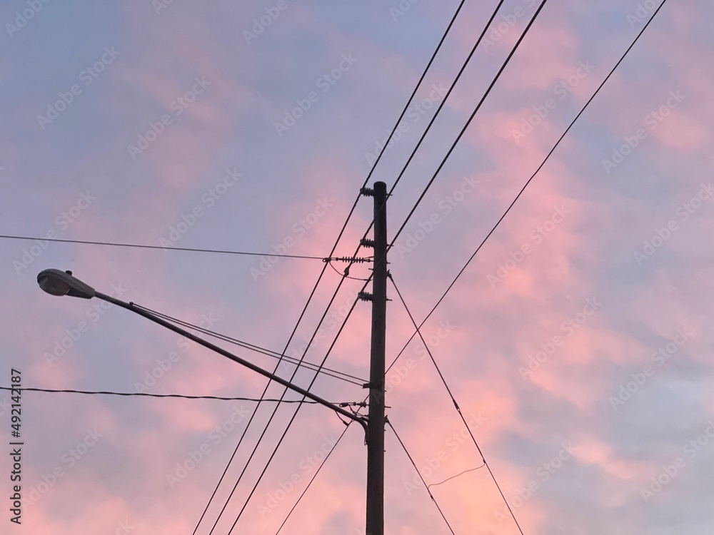 pylon against sunset