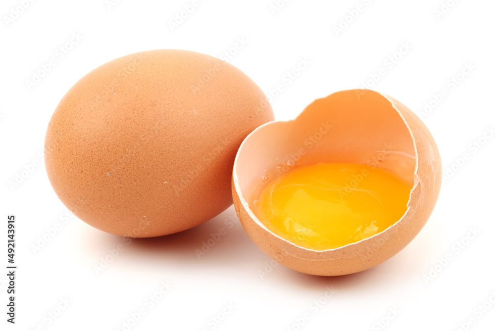 opened egg isolated on white background opened egg isolated on white background