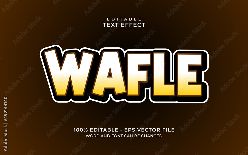 Editable text effect - Wafle text style