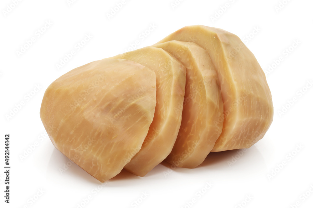 salted kohlrabi isolated on white background salted kohlrabi isolated on white background