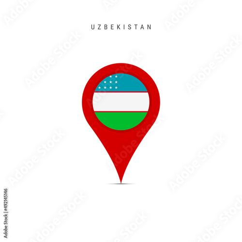 Free Download Teardrop map marker with flag of Uzbekistan. Uzbek flag inserted in the location map pin. Flat vector illustration isolated on white background. - GFXLoad
