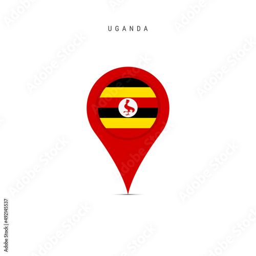 Teardrop map marker with flag of Uganda. Ugandan flag inserted in the location map pin. Flat vector illustration isolated on white background. Free Download Teardrop map marker with flag of Uganda. Ugandan flag inserted in the location map pin. Flat vector illustration isolated on white background. - GFXLoad