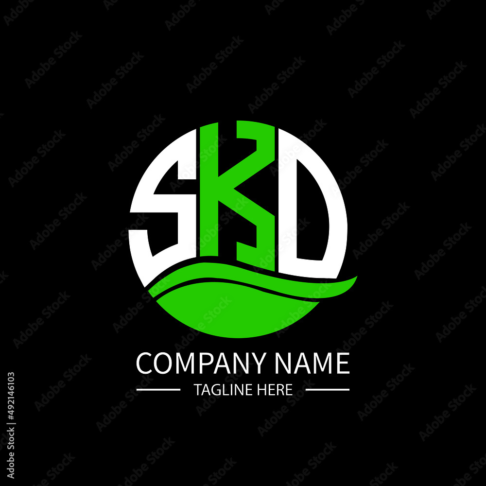 SKO logo monogram isolated on circle element design template, SKO letter logo design on black background. SKO creative initials letter logo concept.  SKO letter design. - obrazy, fototapety, plakaty 