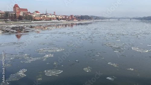 Flowing Vistula River, Torun, Poland