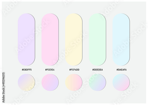 a set of pastel color palettes