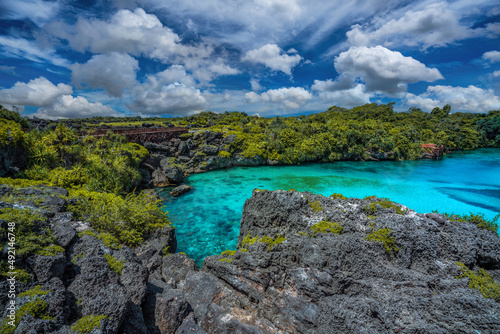 Beautiful Blue sky at Danau Weekuri, Sumba Island, Indonesia photo