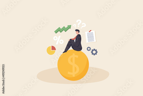 Money question, where to invest, pay off debt or invest to earn profit, financial choice or alternative to make decision concept.