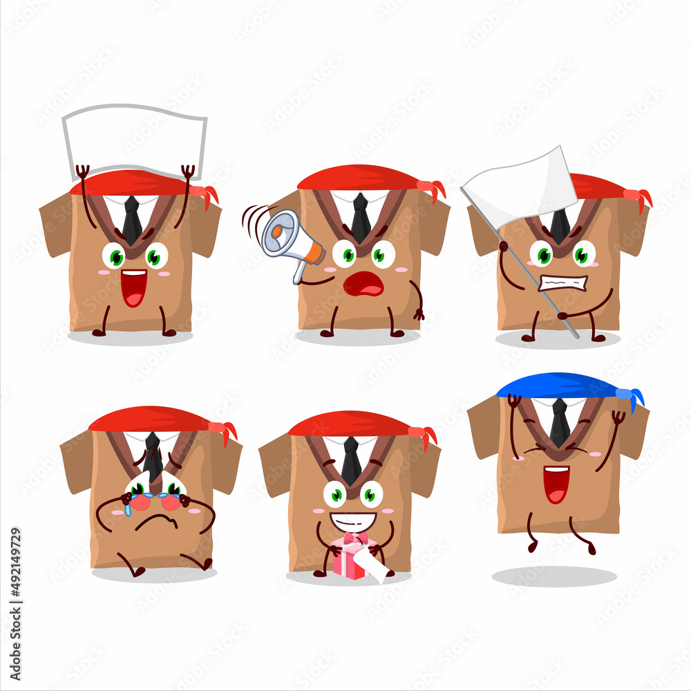 Mascot design style of school uniform brown character as an attractive supporter