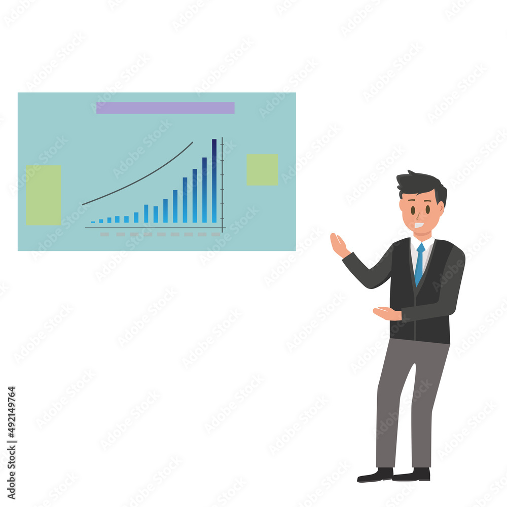 professional person with graph professional person with graph