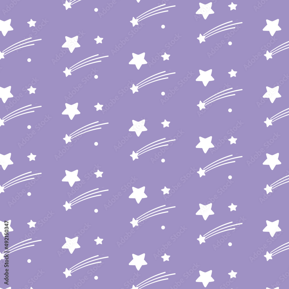 seamless pattern with shooting stars 