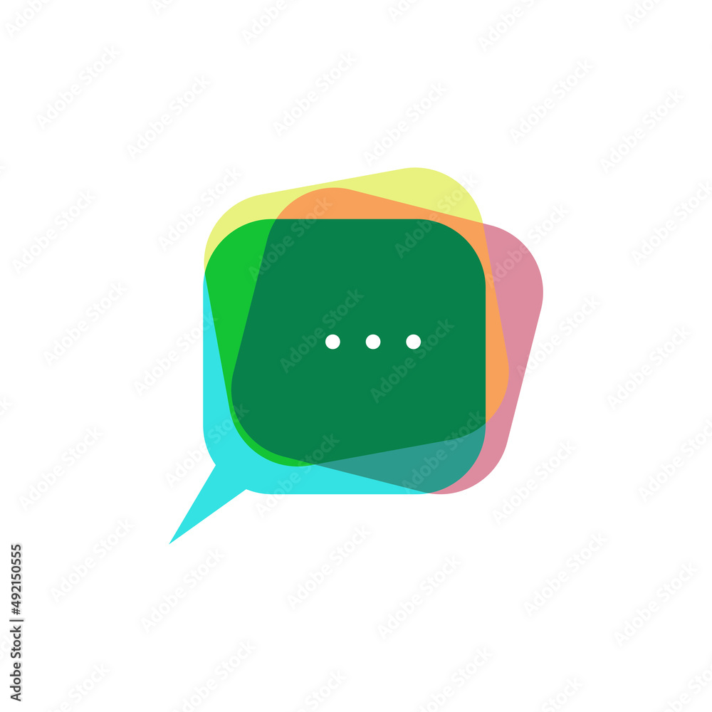 Naklejka premium Bubble logo, support in chat icon