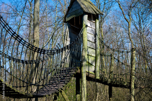 playground equipment for children in the climbing forest in the Haarlemmermeerse Bos in Hoofddorp The Netherlands