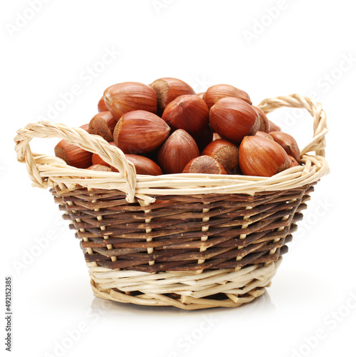 basket with hazelnuts