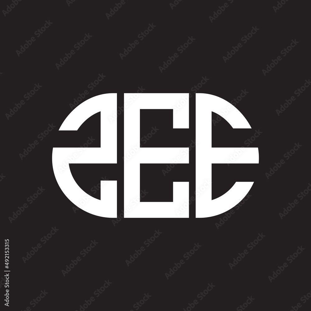 ZEE letter logo design. ZEE monogram initials letter logo concept. ZEE letter design in black background.