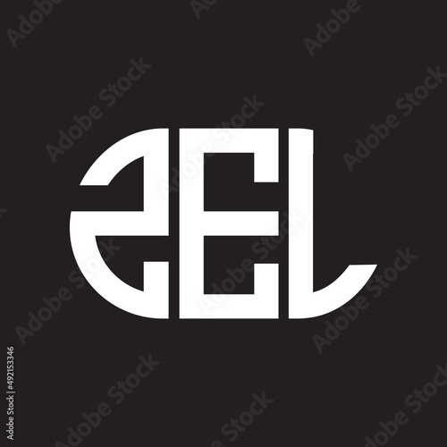 ZEL letter logo design. ZEL monogram initials letter logo concept. ZEL letter design in black background.