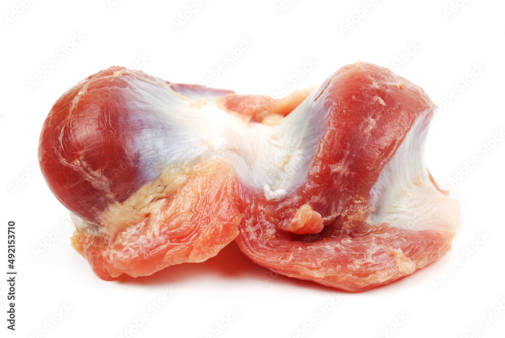 Raw Chicken gizzards on white background Raw Chicken gizzards on white background