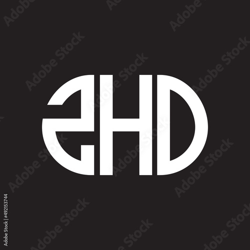 ZHO letter logo design. ZHO monogram initials letter logo concept. ZHO letter design in black background.