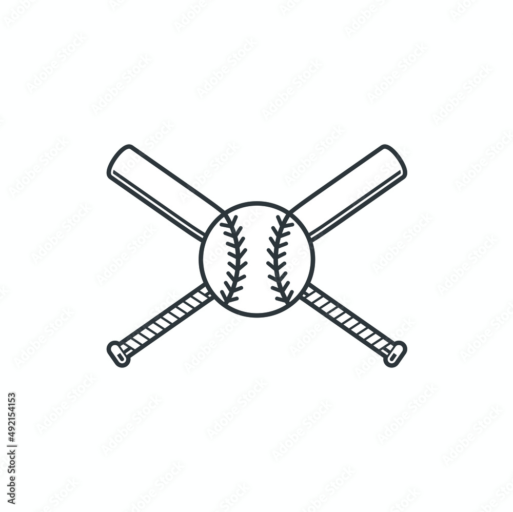 illustration of softball sport, vector art. illustration of softball sport, vector art.