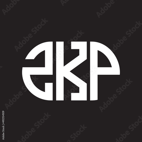 ZKP letter logo design. ZKP monogram initials letter logo concept. ZKP letter design in black background. photo