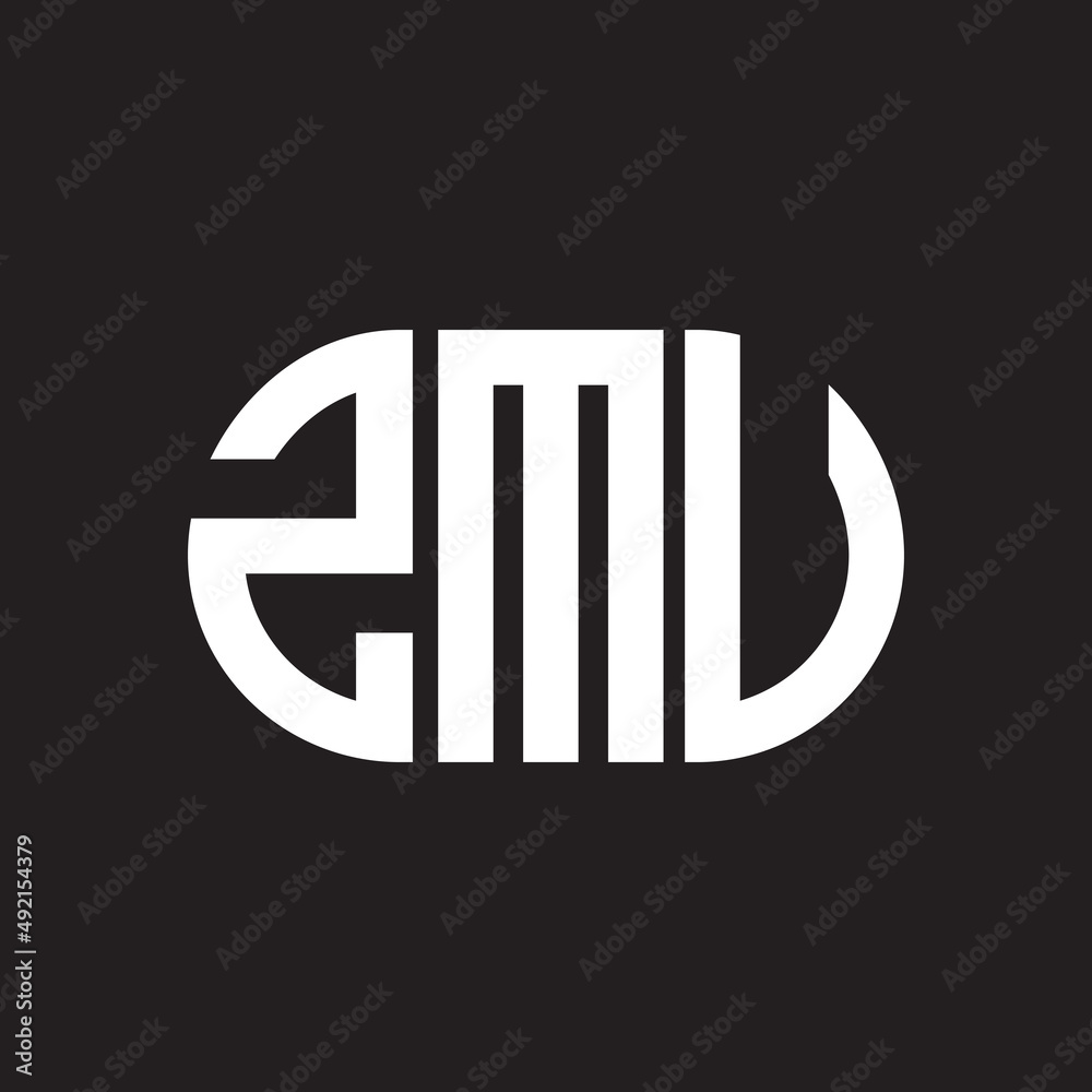 ZMV letter logo design on black background. ZMV creative initials letter logo concept. ZMV letter design.