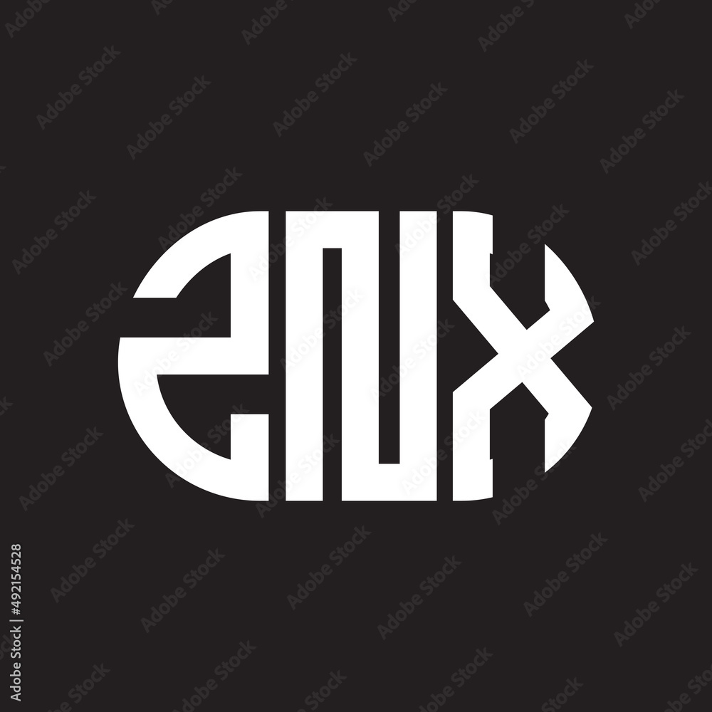 ZNX letter logo design. ZNX monogram initials letter logo concept. ZNX letter design in black background. ZNX letter logo design. ZNX monogram initials letter logo concept. ZNX letter design in black background.